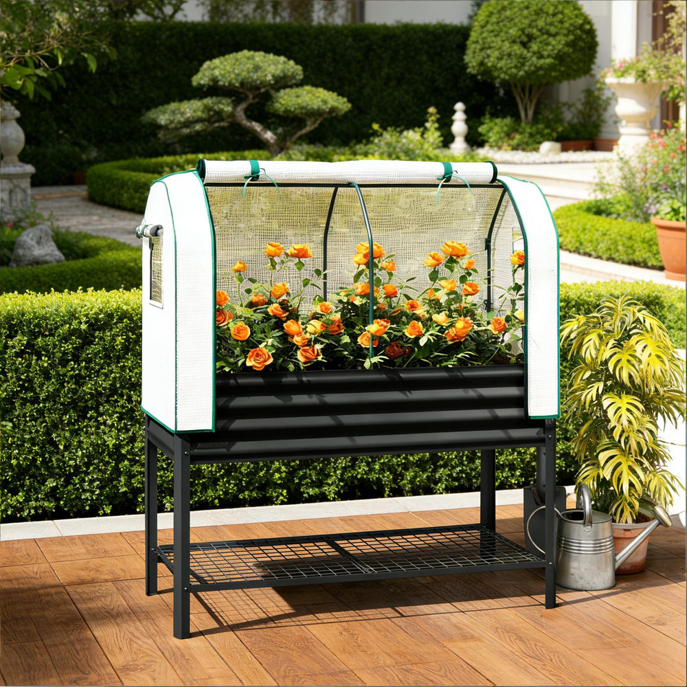 Outdoor Plant Boxs,Raised Garden Bed,Spacious Flower Boxs Media 2