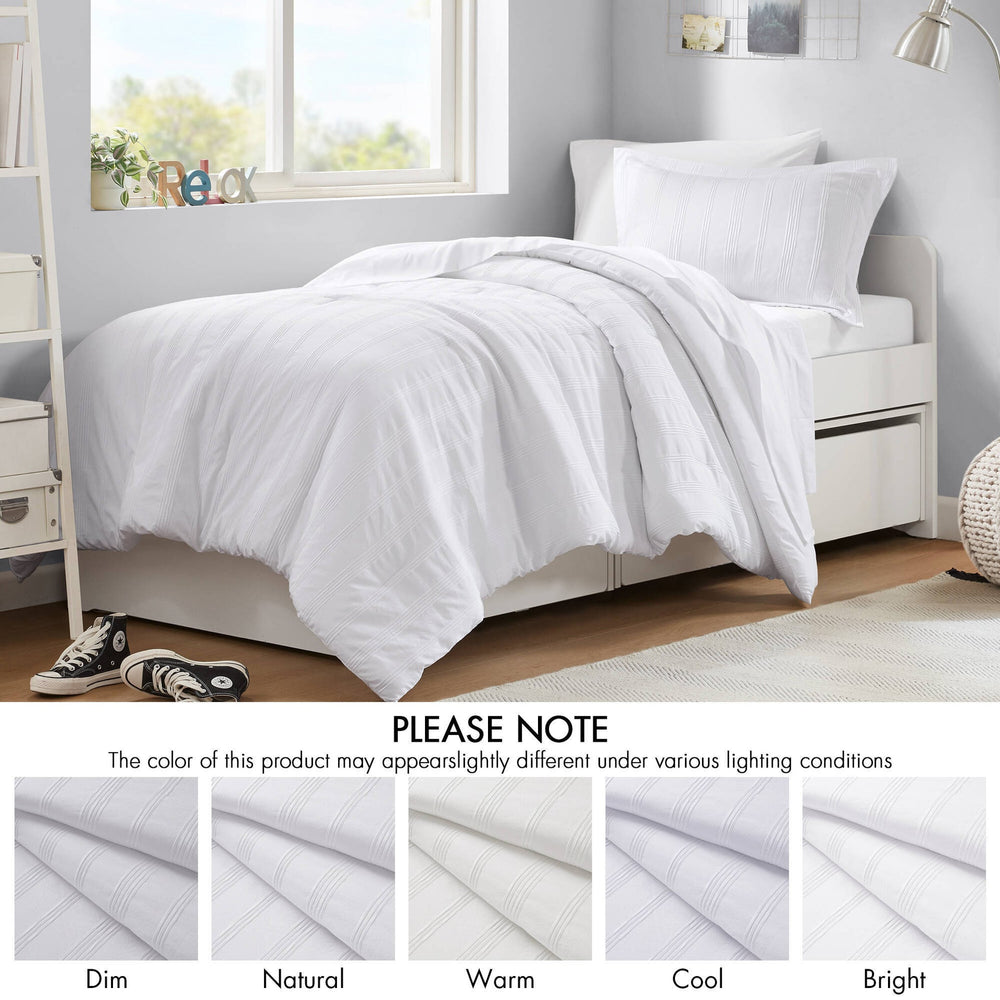 5-Piece Twin/Twin XL Woven Striped Comforter Set Media 9