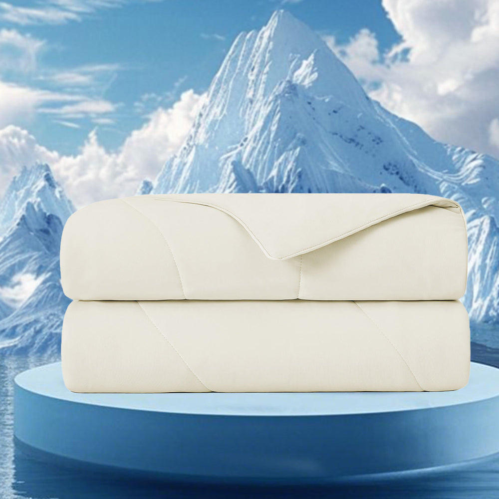 1-Piece 90x90' Cooling DA Comforter,Ivory Media 1