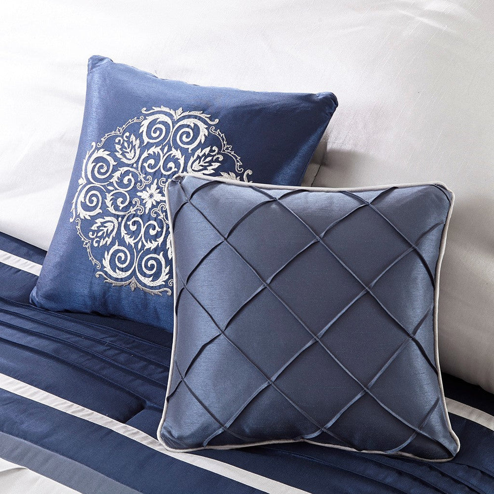 7 Piece Comforter Set Navy King Media 6