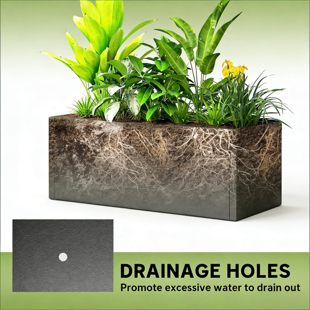Trellis Planter,Efficient Drainage Planter Box,Spacious Metal Planter Box Media 2