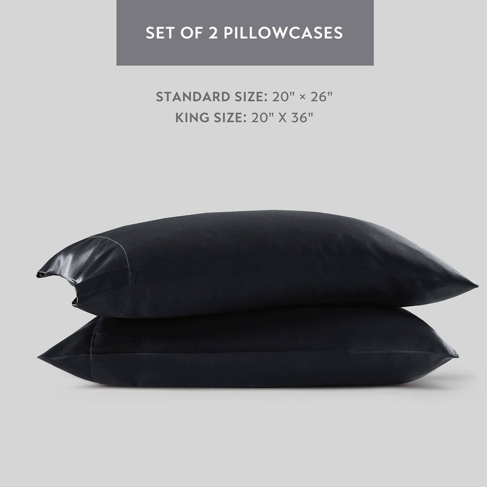 4 PCS Twin Luxury Sheet Set Black Media 8