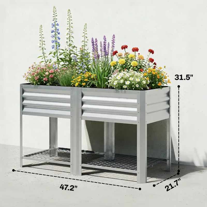 Outdoor Elevated Planter Box,Raised Garden Bed Media 8