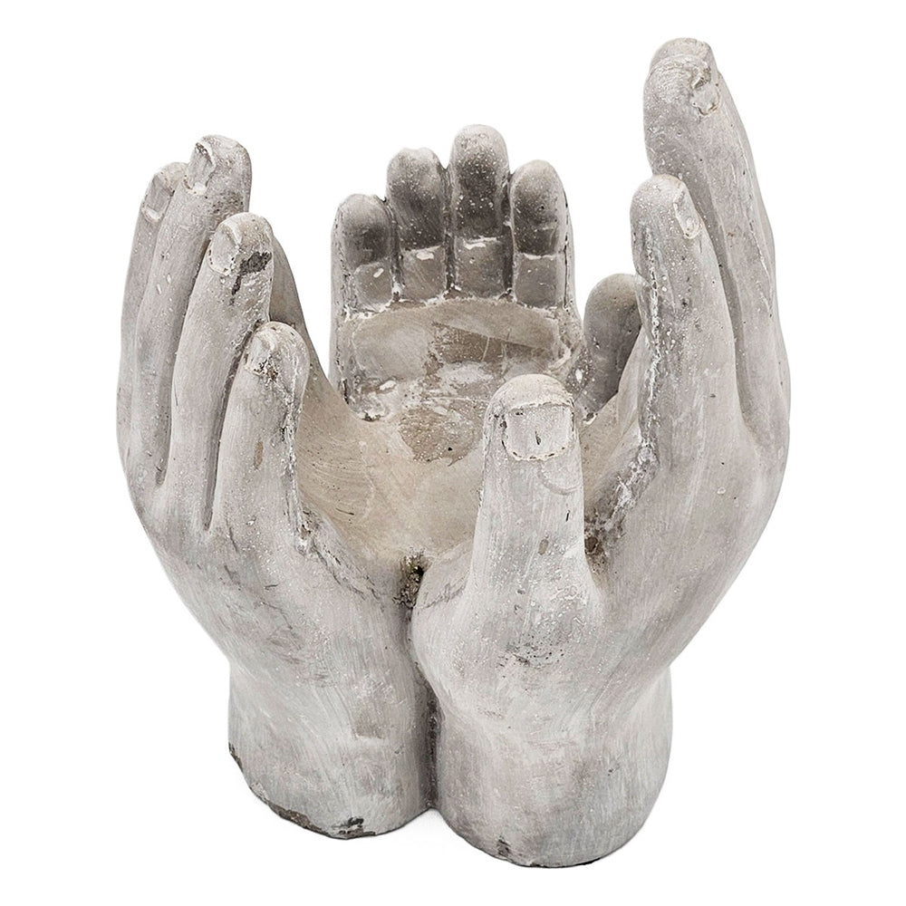 Set of 2 6x6x9' Accepting Hands Accent Cement Hand Decor Media 4