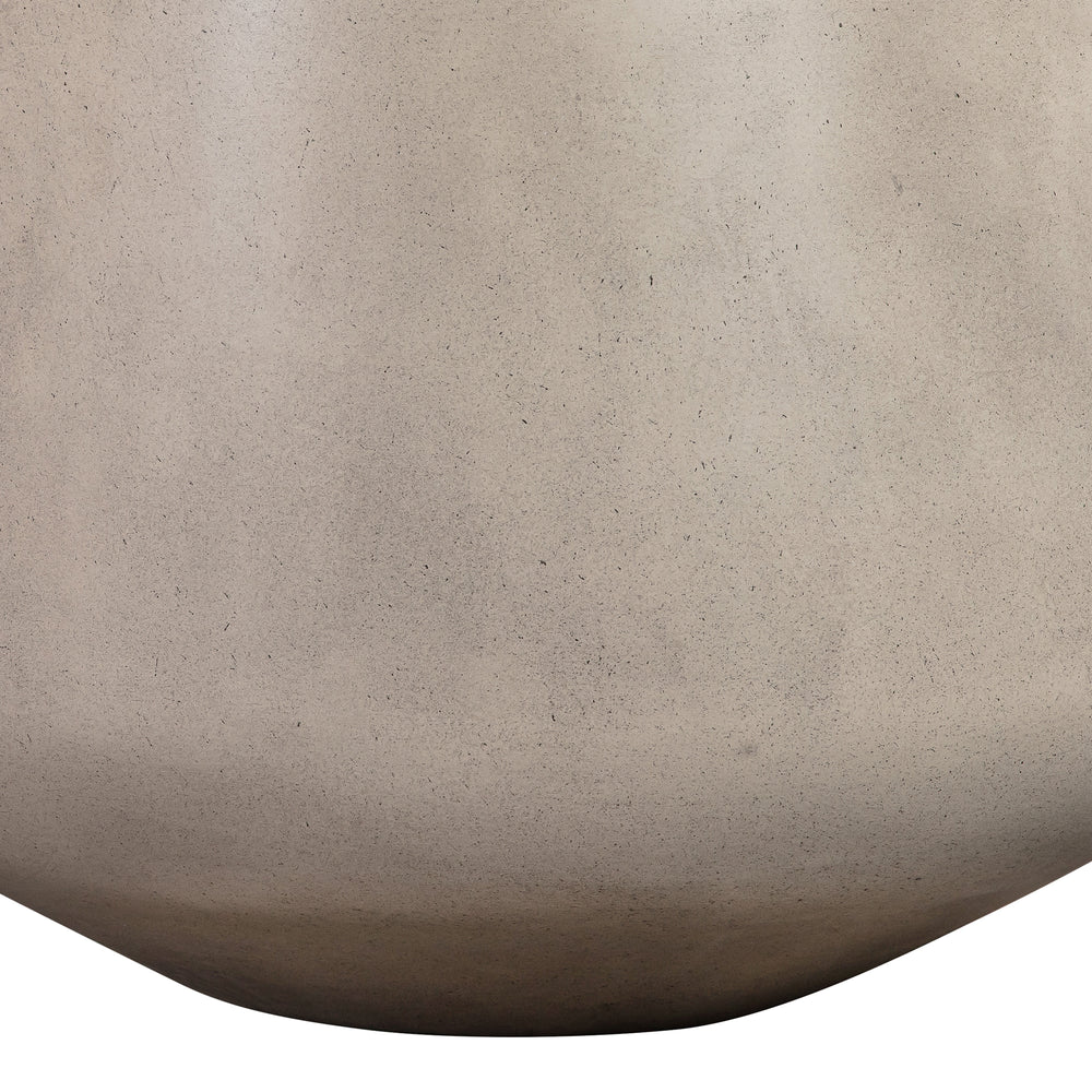 Amethyst Medium Round Lightweight White Concrete Indoor or Outdoor Planter in white Media 7