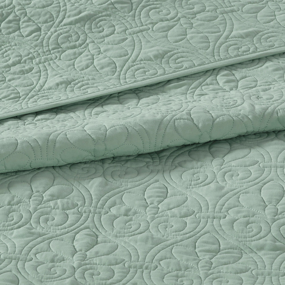 Reversible Bedspread Set Seafoam King Media 8