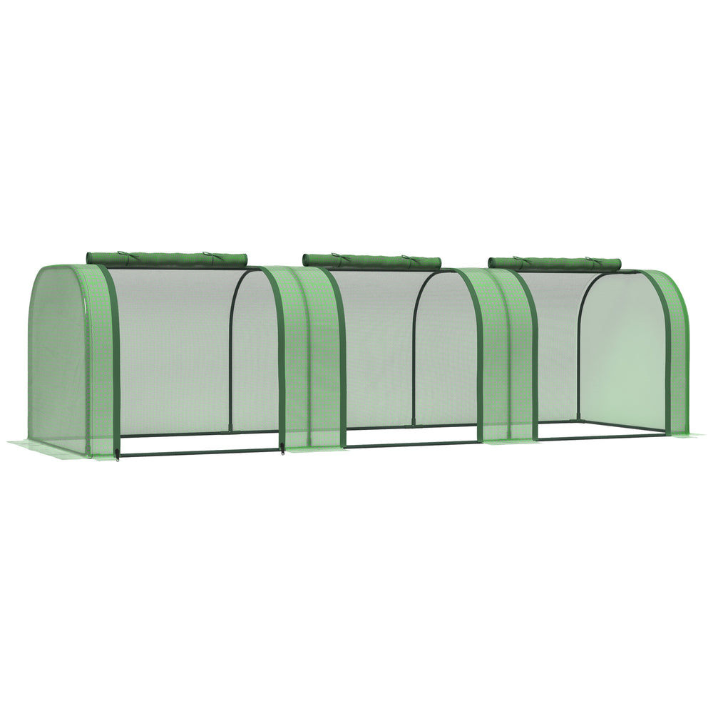 10' x 3' x 2.5' Mini Greenhouse, Portable Tunnel Green House with Roll-Up Zippered Doors, UV Waterproof Cover, Steel Frame, Green Media 1