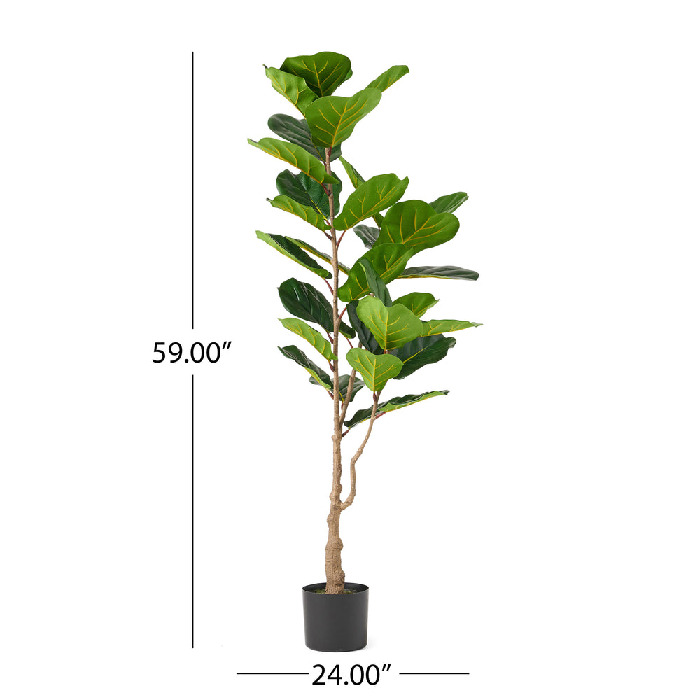 150CM ARTIFICIAL FIDDLE LEAF FIG TREE Media 4