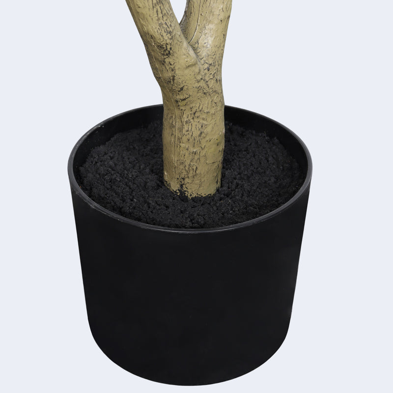 6' Artificial  Olive Tree in Plastic Black Pot, 1pc/set