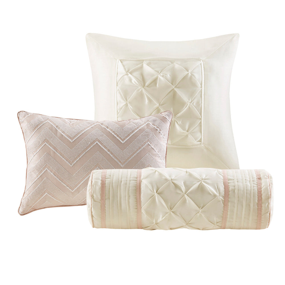 7 Piece Tufted Comforter Set Blush Full Media 3