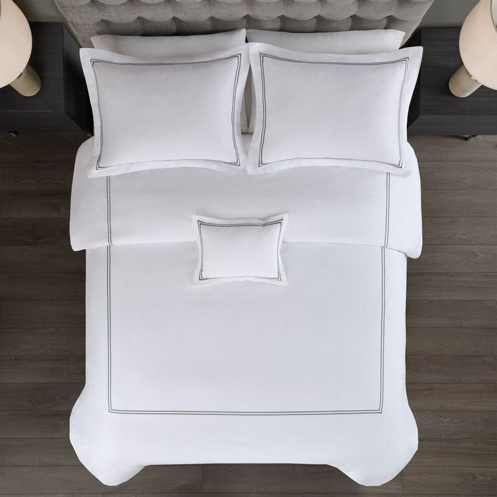 King/Cal King 100% Cotton Sateen Embroidered Comforter Set Media 16