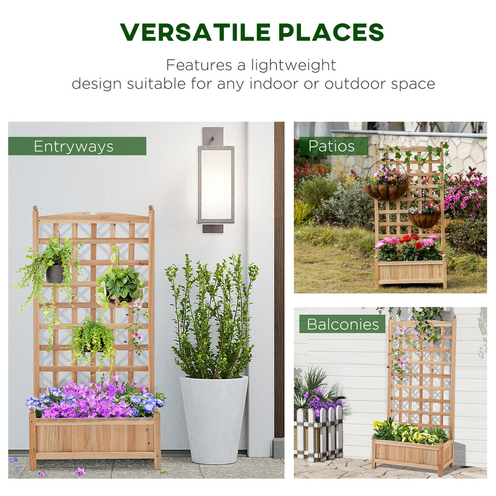 Flower shelf Wooden Raised Garden Bed , Outdoor Planter Box Media 5