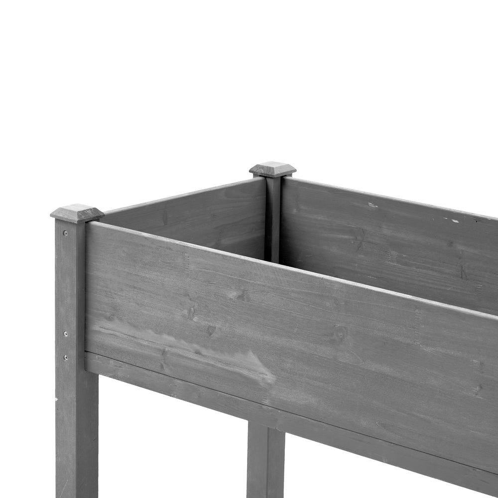 Elevated Wooden Garden Bed 48x24x30 inch with Legs, Premium Gray Solid Wood Planter Box for Outdoor Plants Flowers Fruits Vegetables Herbs Media 12