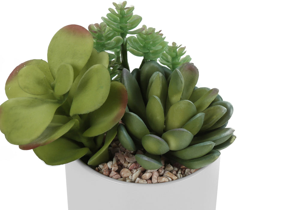 Artificial Plant, 7' Tall, Succulent, Indoor, Faux, Fake, Table, Greenery, Potted, Set Of 2, Decorative, Green Plants, White Ceramic Pots Media 3