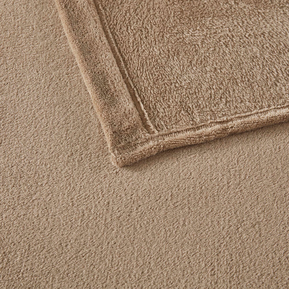 4 PCS Queen Micro Plush Sheet Set Taupe Media 12