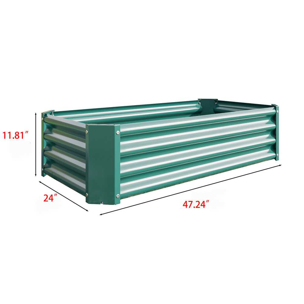 Metal Raised Garden Bed, Rectangle Raised Planter 4×2×1ft  for Flowers Plants, Vegetables Herb Veezyo Green Media 13