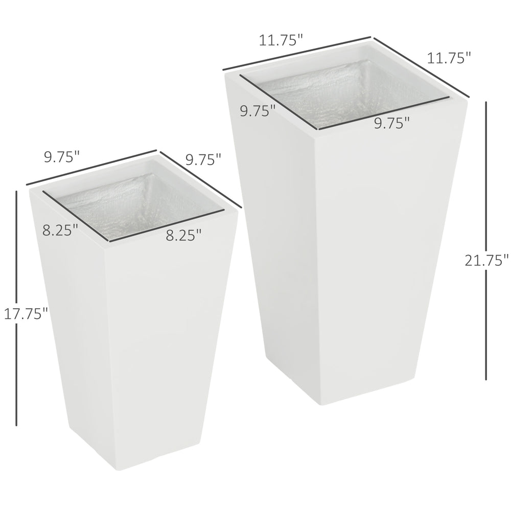 Flower Pots,2-Pack Outdoor Planter Set,with Drainage Holes, Durable & Stackable Plant Pot,for Outdoor and Indoor Media 3