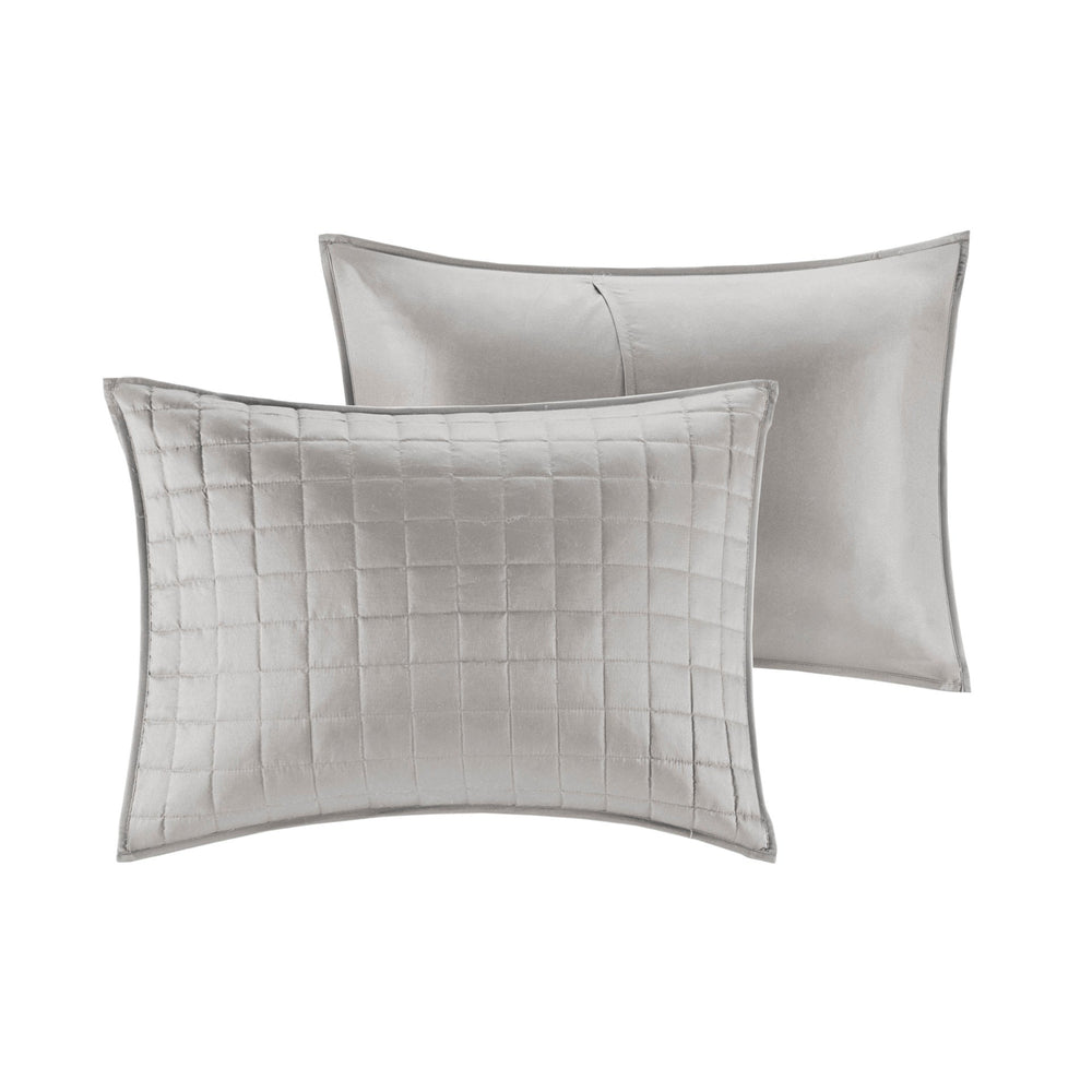 8 Piece Comforter and Quilt Set Collection Grey King/Cal King Media 17