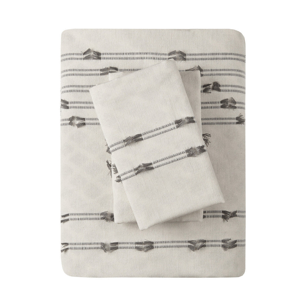 King/Cal King 3 Piece Cotton Jacquard Duvet Cover Set Media 20
