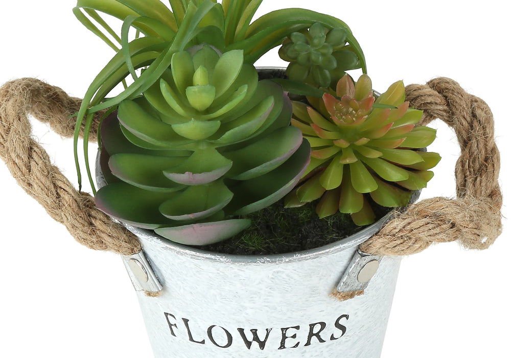 Artificial Plant, Set Of 2, 7' Tall, Succulent, Table, White Metal Pots, Contemporary, Modern Media 6