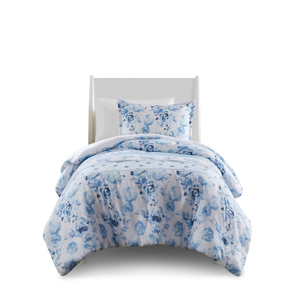 Floral Striped Duvet Cover Set Full/Queen Media 20