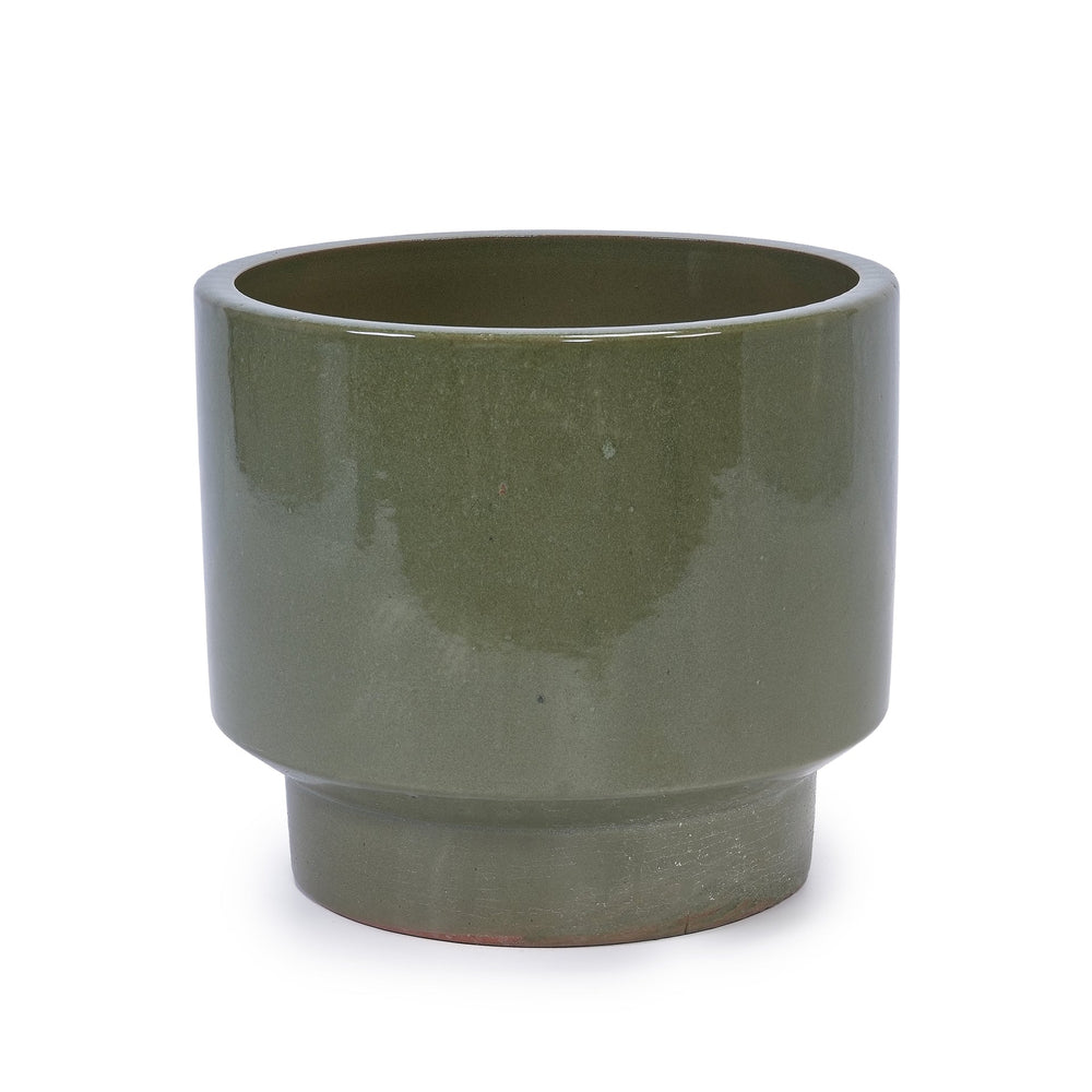 3 Pieces Ceramic Flowerpot, Modern Planter for Patio, Garden or Windowsills - Antique Light Green Media 7