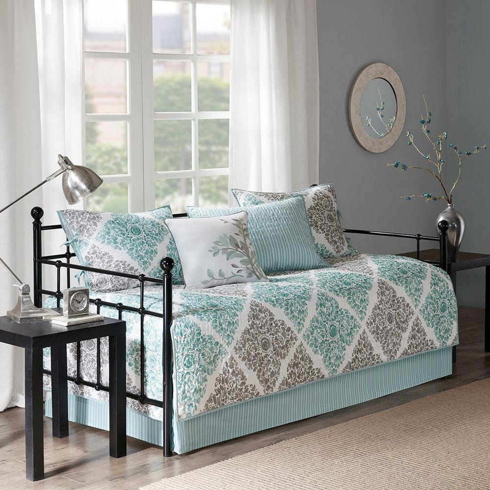 6 Piece Reversible Daybed Cover Set Aqua Daybed Media 1