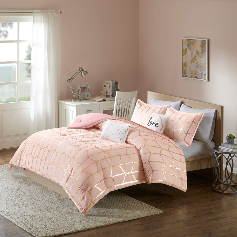 5-Piece King/Cal King 100% Polyester Brushed   Printed Comforter Set Media 8