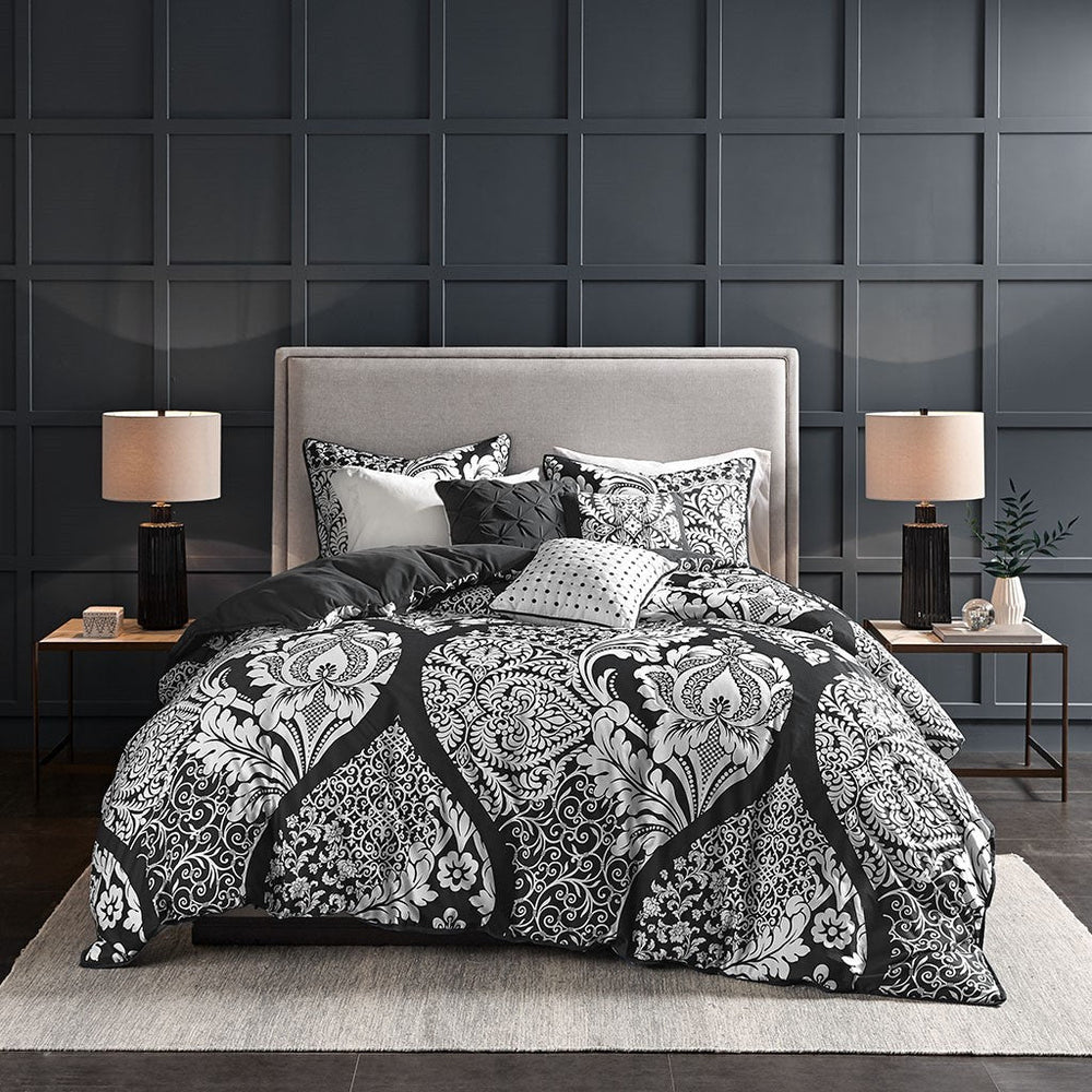 King/Cal King 6 Piece Printed Duvet Cover Set Media 1