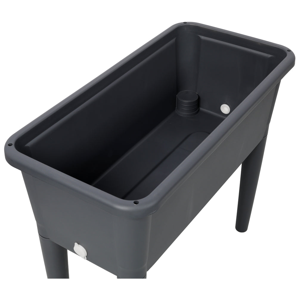 Raised Garden Bed with Ventilated Transparent Greenhouse Lid, Elevated Planter Box with Removable Legs for Vegetables & Flowers, Deep Gray Media 7