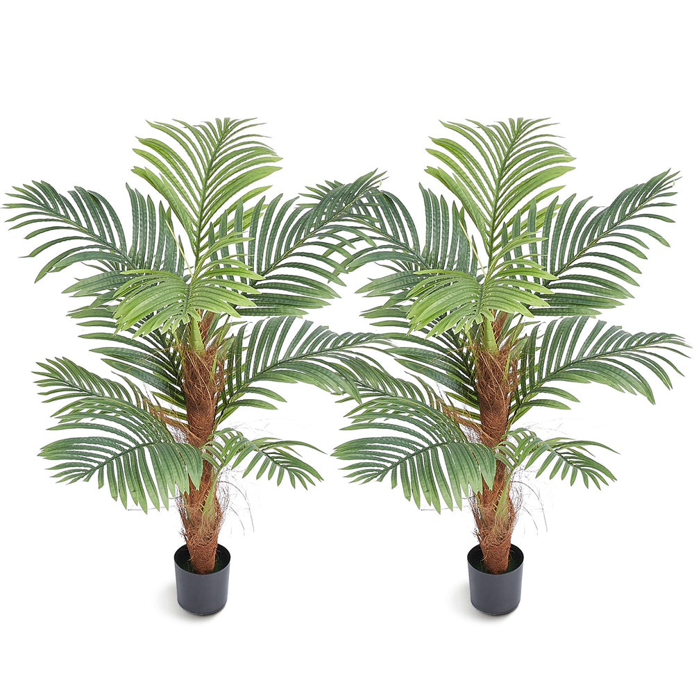 Artificial Palm Tree, 4 FT Tall Faux Plant, Secure PE Material & Anti-Tip Tilt Protection Low-Maintenance Plant, Lifelike Green Fake Tree for Home Office Warehouse Decor Indoor Outdoor Media 1