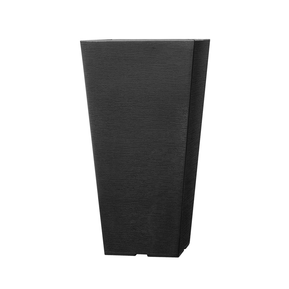 Set of 2 Tall Outdoor Planters 22inch, Large Planters for Outdoor Indoor Plants, Black Front Porch Planters Flower Tree Plant Pots with Modern Design and Built-in Drainage Media 6