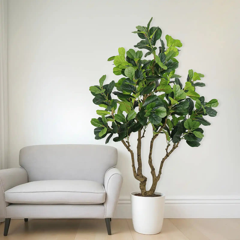 7FT Tall Artificial Banyan Tree Silk Plant – Large Faux Greenery with Natural Look Leaves for Indoor Outdoor Home Office Decoration, Potted Fake Tree, 1pc/set
