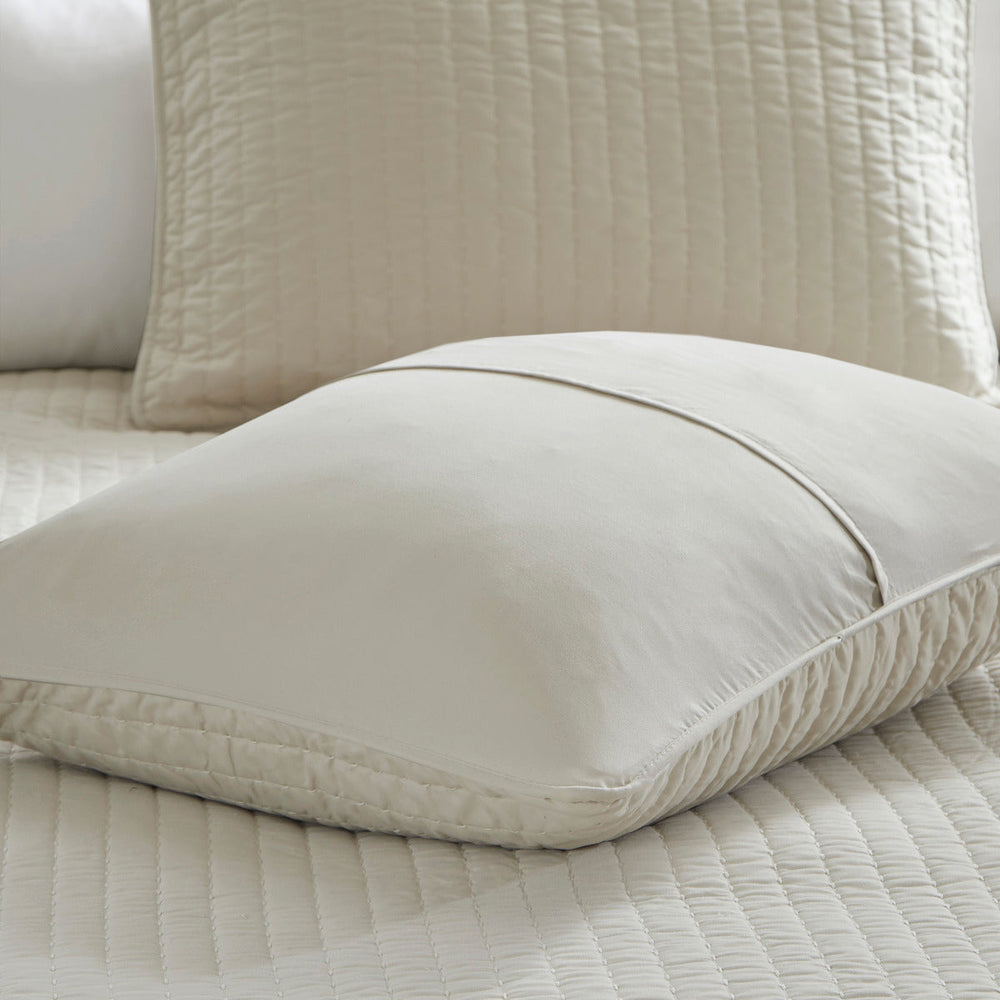 3 Piece Quilt Set Cream Full/Queen Media 10