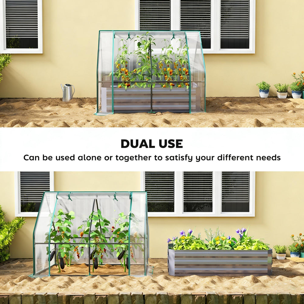 2-in-1 Raised Planter Greenhouse,Raised Garden Bed,Planter Raised Bed Media 4