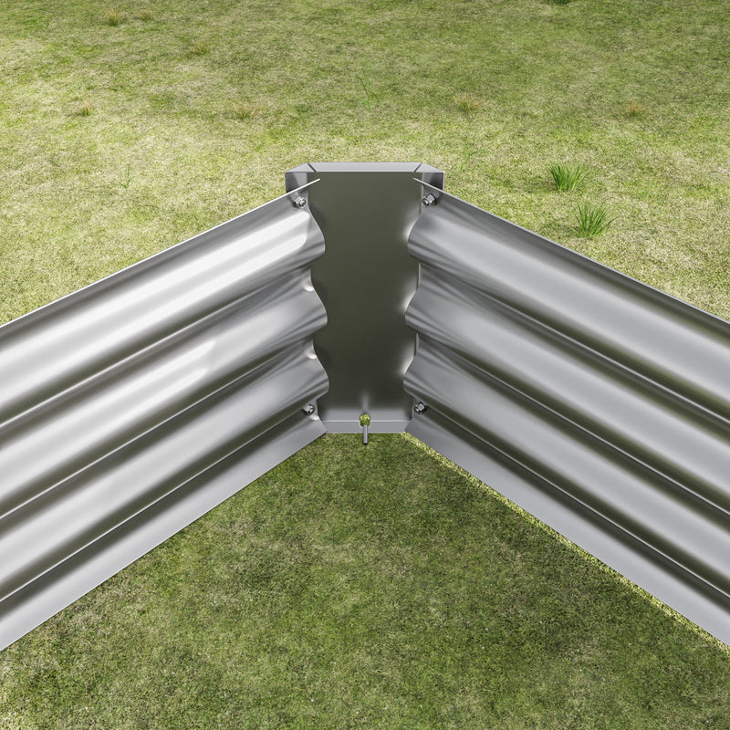 Raised Garden Bed Kit - Metal Raised Bed Garden 7.6x3.7x0.98ft for Flower Planters, Vegetables Herb Silver