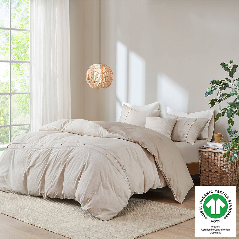 5 Piece Organic Cotton Oversized Comforter Cover Set w/removable insert Natural King/Cal King Media 13