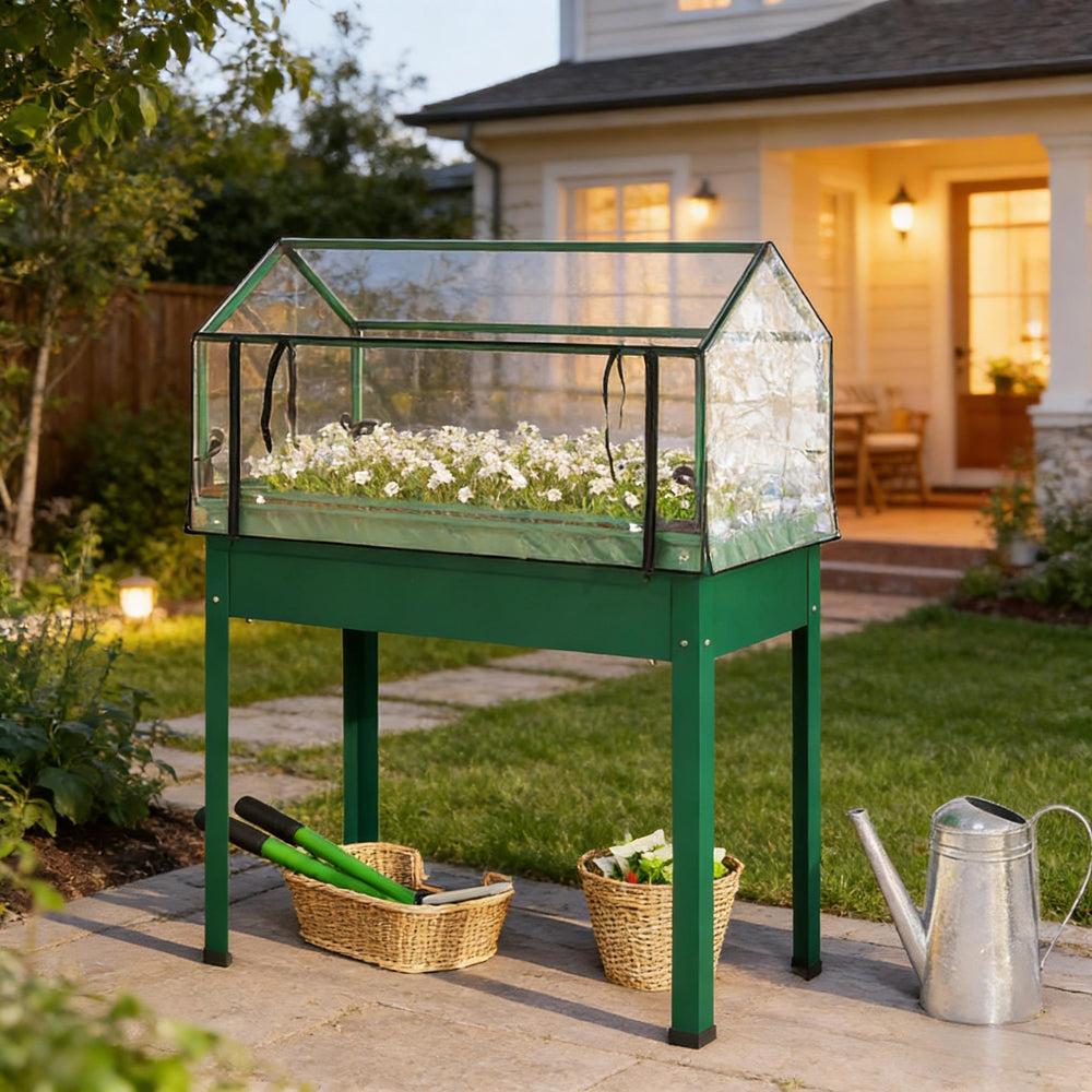 Modern Elevated Garden Box,Plant Bed Media 1