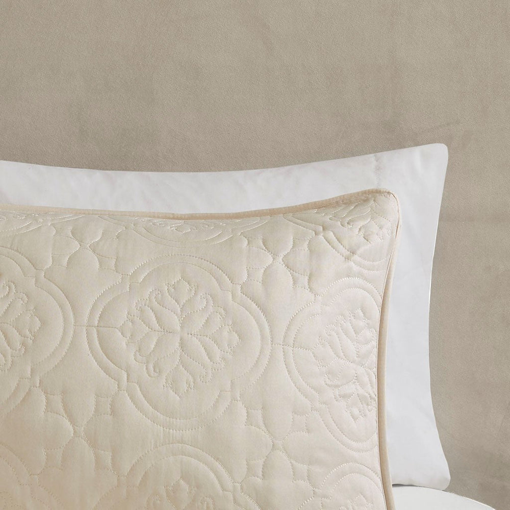 3 Piece Reversible Bedspread Set Cream King/Cal King Media 4