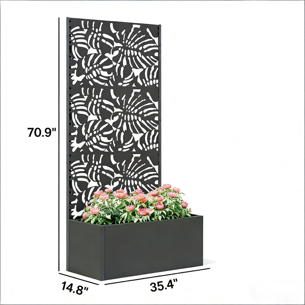 Trellis Planter,Efficient Drainage Planter Box,Spacious Metal Planter Box Media 7