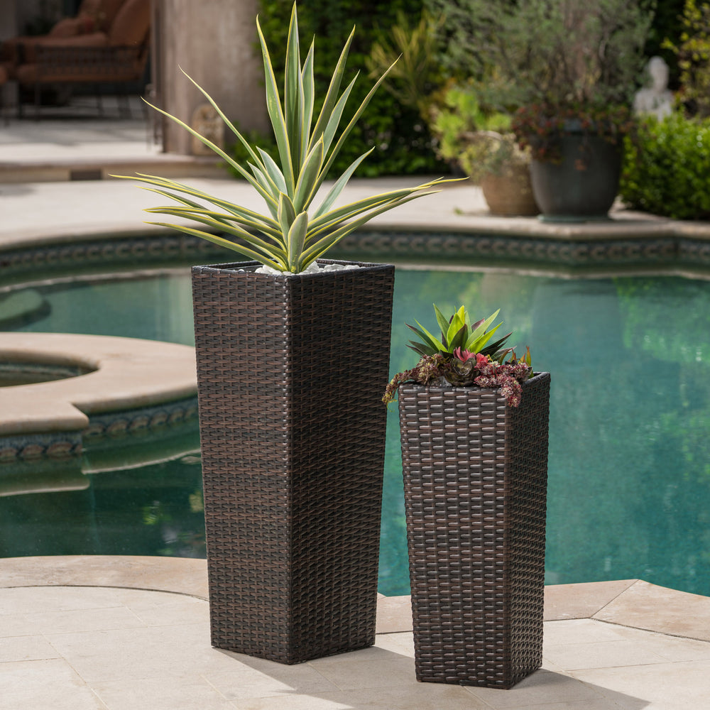 Rattan FLOWER POT - BROWN Media 1