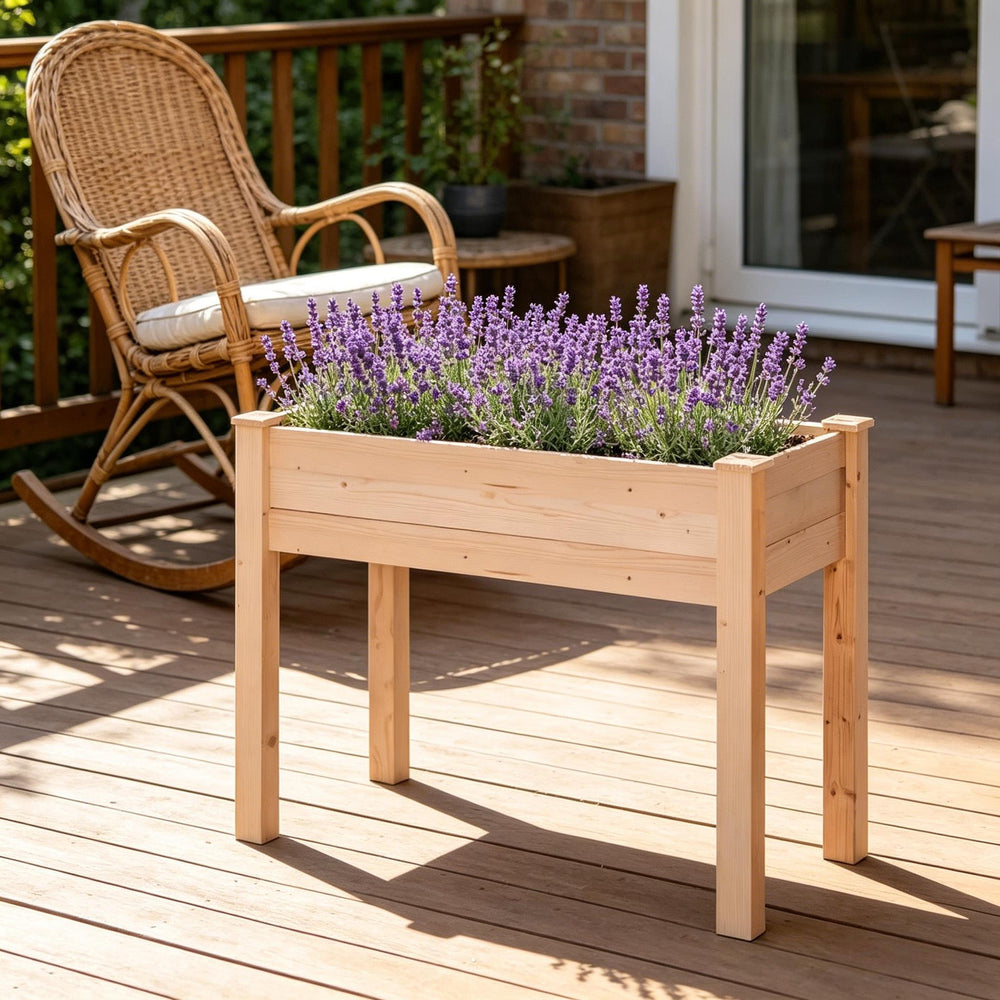 Wooden Planter Box,Elevated Garden Bed,Vegetables Planter Box Media 2