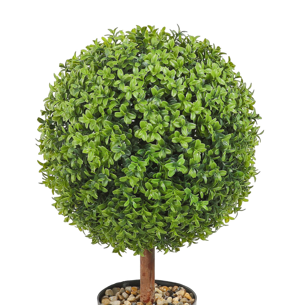 2x Artificial Boxwood Ball Ø40,6cm Garden Deco Boxwood in Flowerpot Ball Artificial Boxwood Ball Artificial Plant made of PE, Wood, PP incl. 4 pcs. Decorative butterflies and 10 pcs. Replacement Media 10