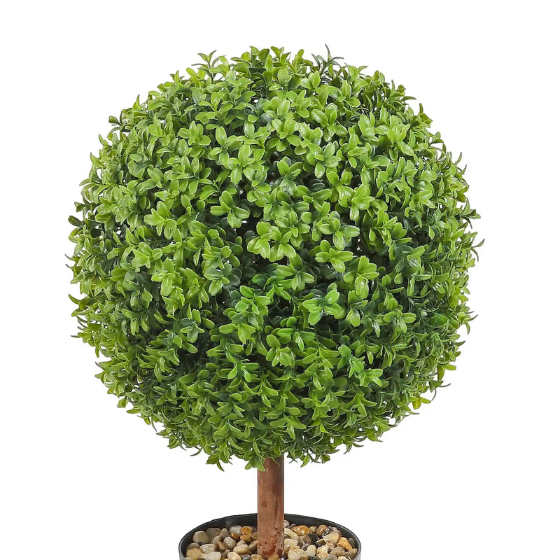 2x Artificial Boxwood Ball Ø40,6cm Garden Deco Boxwood in Flowerpot Ball Artificial Boxwood Ball Artificial Plant made of PE, Wood, PP incl. 4 pcs. Decorative butterflies and 10 pcs. Replacement