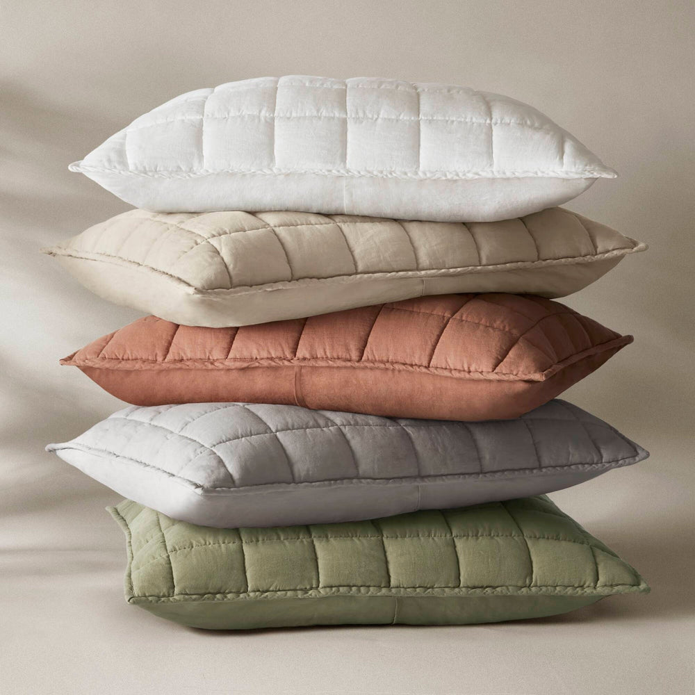 3-Piece Full/Queen Linen Garment Washed Quilt Set,Clay Media 6