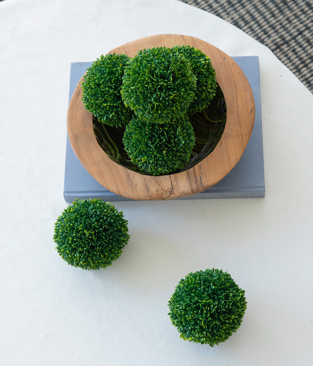 S/6 D4' Faux Boxwood Ball Bowl Filler, Green Media 6