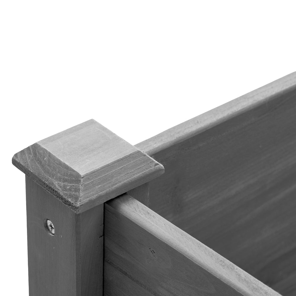 Elevated Wooden Garden Bed 48x24x30 inch with Legs, Premium Gray Solid Wood Planter Box for Outdoor Plants Flowers Fruits Vegetables Herbs Media 18