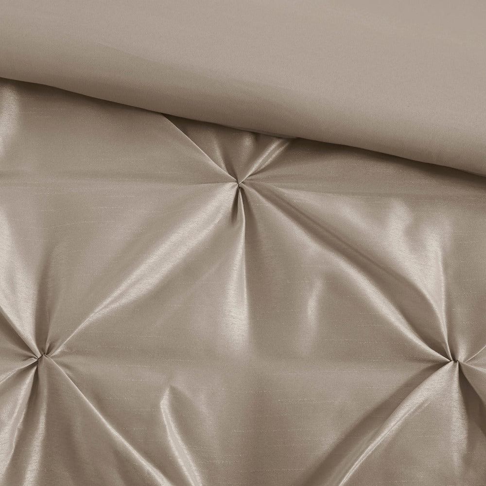 7 Piece Tufted Comforter Set Taupe Cal King Media 11