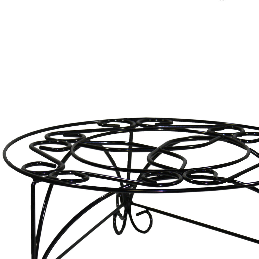 6.25' H Mosaic Cast Metal Black / Gold Plant Stand Media 4