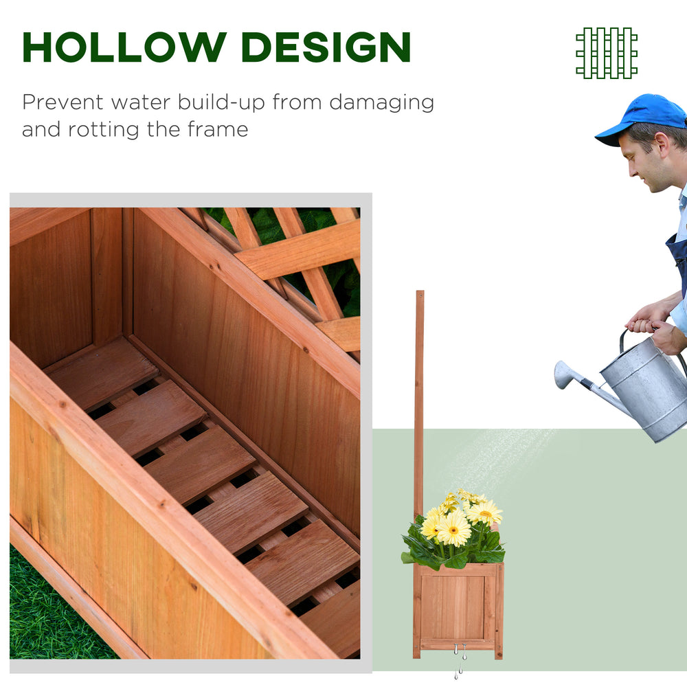 Outsunny Wooden Raised Garden Bed with Trellis, 46' Planter Box, to Grow Vegetables, Herbs, and Flowers for Backyard, Patio, Brown Media 4